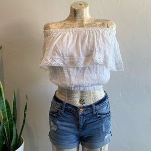 Off shoulder crop top